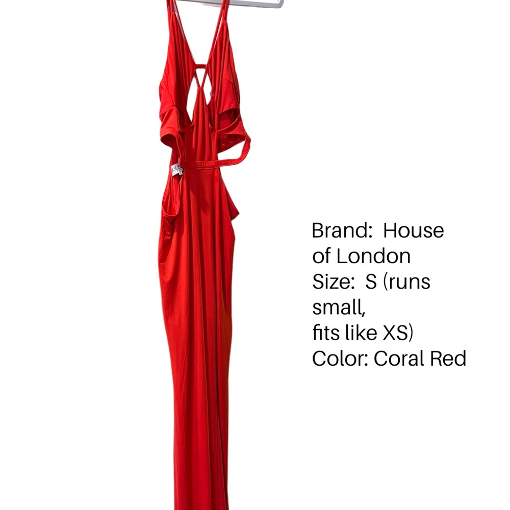 Stunning red House of CB London, cutout, side-slit dress